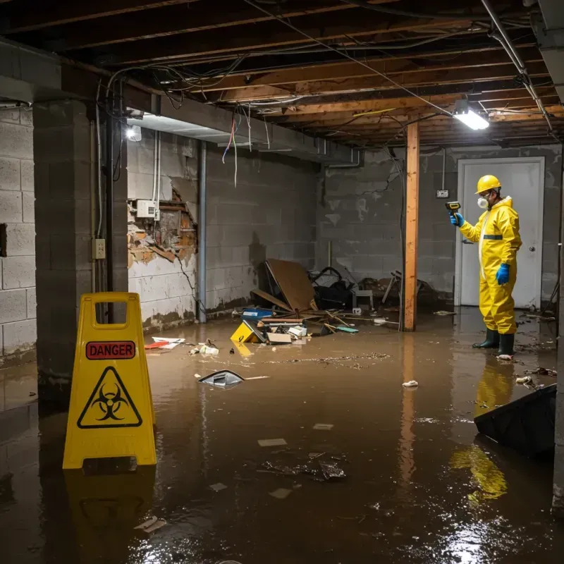 Flooded Basement Electrical Hazard in Fort Yates, ND Property